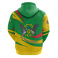 Sao Tome and Principe National Emblem Hoodie Green Yellow Flag Pattern - African Pride