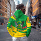Sao Tome and Principe National Emblem Hoodie Green Yellow Flag Pattern - African Pride