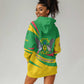 Sao Tome and Principe National Emblem Hoodie Dress Green Yellow Flag Pattern - African Pride