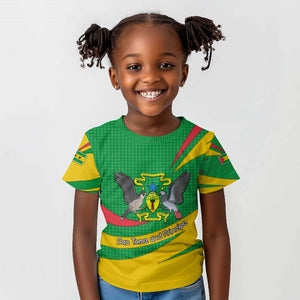 Sao Tome and Principe National Emblem Kid T shirt Green Yellow Flag Pattern - African Pride