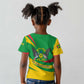 Sao Tome and Principe National Emblem Kid T shirt Green Yellow Flag Pattern - African Pride