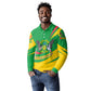 Sao Tome and Principe National Emblem Long Sleeve Polo Shirt Green Yellow Flag Pattern - African Pride