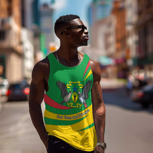 Sao Tome and Principe National Emblem Men Tank Top Green Yellow Flag Pattern - African Pride