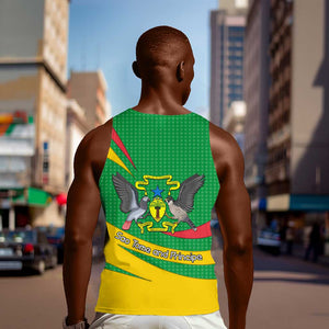 Sao Tome and Principe National Emblem Men Tank Top Green Yellow Flag Pattern - African Pride