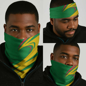 Sao Tome and Principe National Emblem Neck Gaiter Green Yellow Flag Pattern - African Pride
