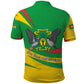 Sao Tome and Principe National Emblem Polo Shirt Green Yellow Flag Pattern - African Pride