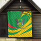 Sao Tome and Principe National Emblem Quilt Green Yellow Flag Pattern - African Pride
