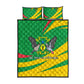Sao Tome and Principe National Emblem Quilt Bed Set Green Yellow Flag Pattern - African Pride