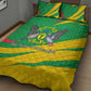 Sao Tome and Principe National Emblem Quilt Bed Set Green Yellow Flag Pattern - African Pride