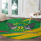 Sao Tome and Principe National Emblem Round Carpet Green Yellow Flag Pattern - African Pride