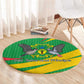 Sao Tome and Principe National Emblem Round Carpet Green Yellow Flag Pattern - African Pride