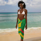 Sao Tome and Principe National Emblem Sarong Green Yellow Flag Pattern - African Pride