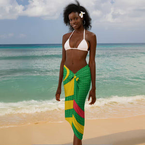 Sao Tome and Principe National Emblem Sarong Green Yellow Flag Pattern - African Pride