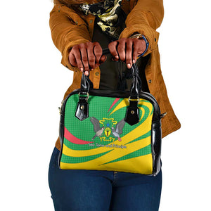 Sao Tome and Principe National Emblem Shoulder Handbag Green Yellow Flag Pattern - African Pride
