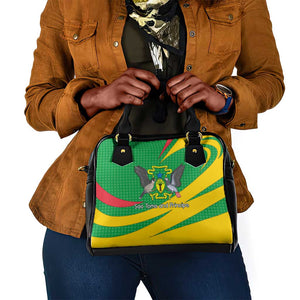 Sao Tome and Principe National Emblem Shoulder Handbag Green Yellow Flag Pattern - African Pride
