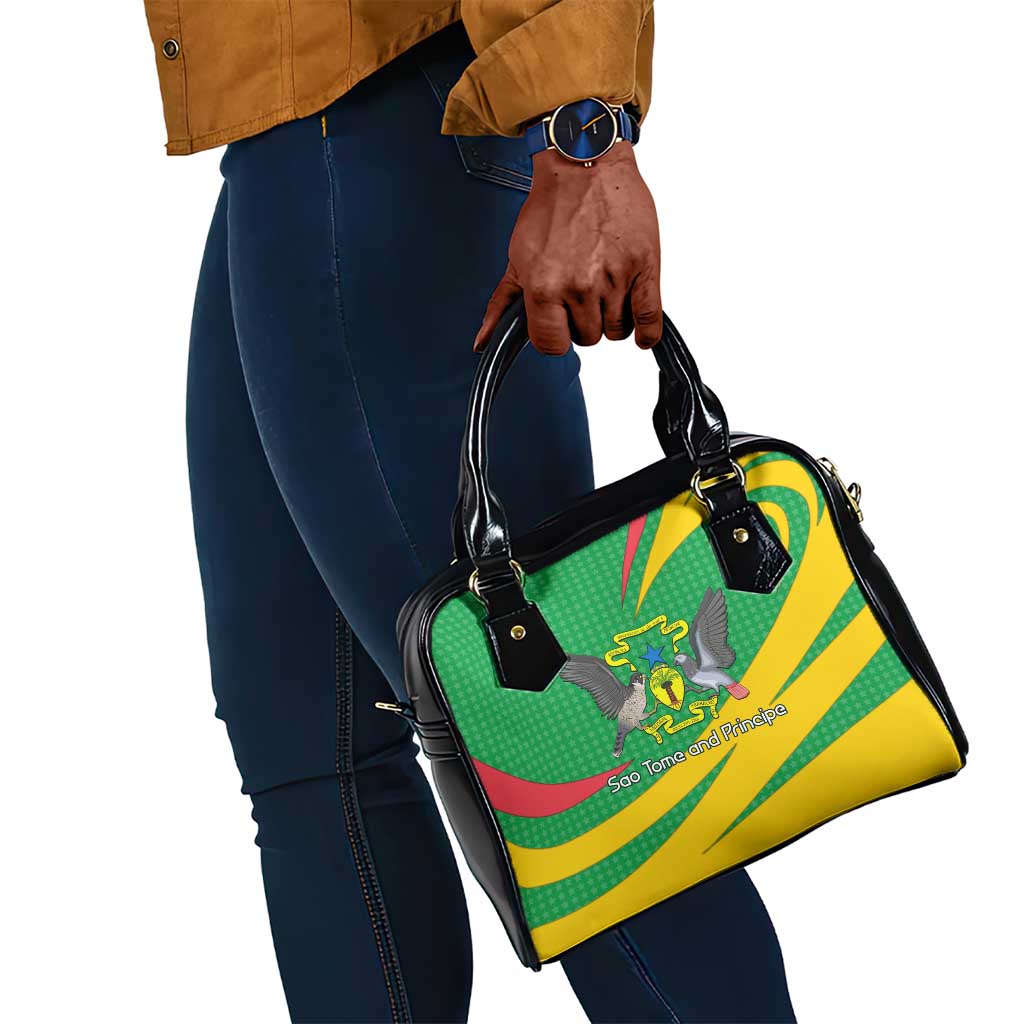 Sao Tome and Principe National Emblem Shoulder Handbag Green Yellow Flag Pattern - African Pride