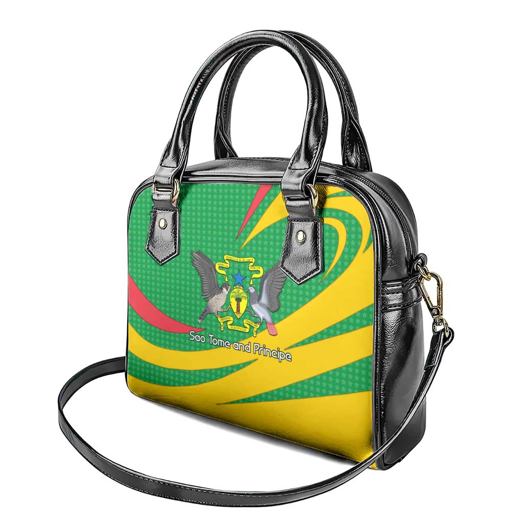 Sao Tome and Principe National Emblem Shoulder Handbag Green Yellow Flag Pattern - African Pride