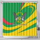 Sao Tome and Principe National Emblem Shower Curtain Green Yellow Flag Pattern - African Pride
