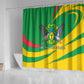Sao Tome and Principe National Emblem Shower Curtain Green Yellow Flag Pattern - African Pride