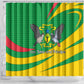 Sao Tome and Principe National Emblem Shower Curtain Green Yellow Flag Pattern - African Pride