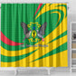 Sao Tome and Principe National Emblem Shower Curtain Green Yellow Flag Pattern - African Pride
