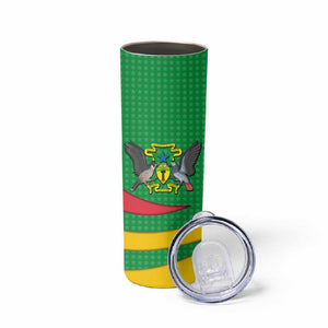 Sao Tome and Principe National Emblem Skinny Tumbler Green Yellow Flag Pattern - African Pride
