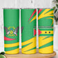 Sao Tome and Principe National Emblem Skinny Tumbler Green Yellow Flag Pattern - African Pride