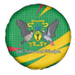 Sao Tome and Principe National Emblem Spare Tire Cover Green Yellow Flag Pattern - African Pride