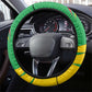 Sao Tome and Principe National Emblem Steering Wheel Cover Green Yellow Flag Pattern - African Pride