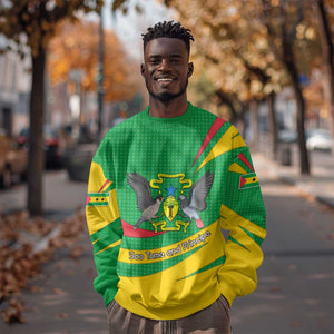 Sao Tome and Principe National Emblem Sweatshirt Green Yellow Flag Pattern - African Pride