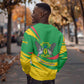Sao Tome and Principe National Emblem Sweatshirt Green Yellow Flag Pattern - African Pride