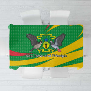 Sao Tome and Principe National Emblem Tablecloth Green Yellow Flag Pattern - African Pride
