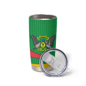 Sao Tome and Principe National Emblem Tumbler Cup Green Yellow Flag Pattern - African Pride
