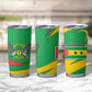 Sao Tome and Principe National Emblem Tumbler Cup Green Yellow Flag Pattern - African Pride