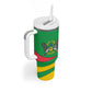 Sao Tome and Principe National Emblem Tumbler With Handle Green Yellow Flag Pattern - African Pride