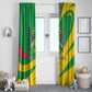 Sao Tome and Principe National Emblem Window Curtain Green Yellow Flag Pattern - African Pride