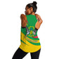 Sao Tome and Principe National Emblem Women Racerback Tank Green Yellow Flag Pattern - African Pride
