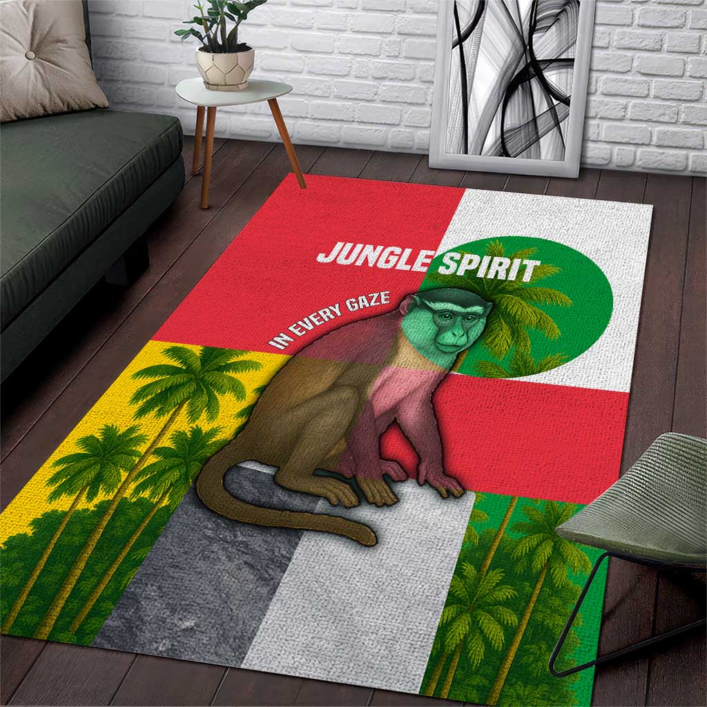 Jungle Spirit Monkey Area Rug Sao Tome and Principe Tropical Flag Color - African Pride