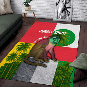 Jungle Spirit Monkey Area Rug Sao Tome and Principe Tropical Flag Color - African Pride