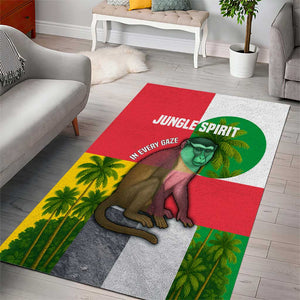 Jungle Spirit Monkey Area Rug Sao Tome and Principe Tropical Flag Color - African Pride
