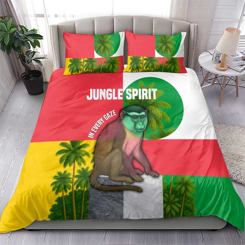 Jungle Spirit Monkey Bedding Set Sao Tome and Principe Tropical Flag Color - African Pride