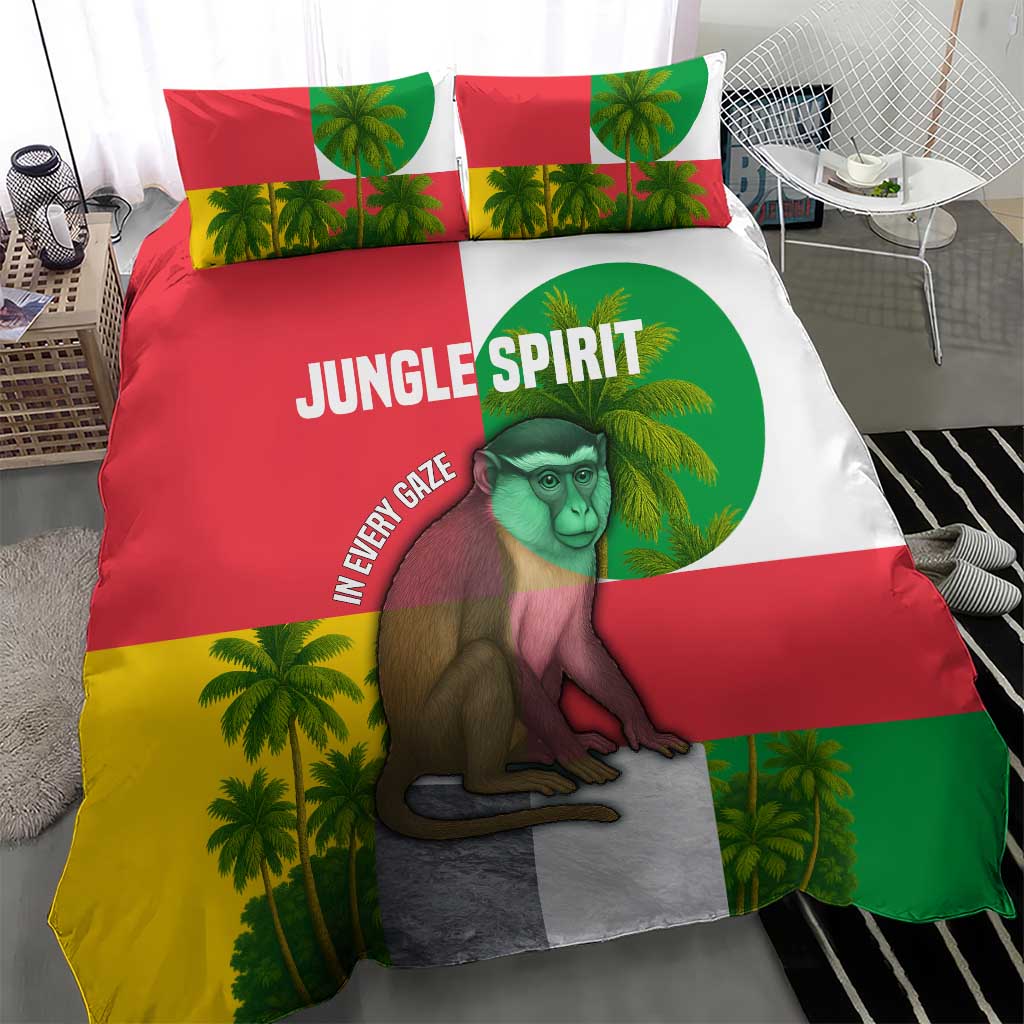 Jungle Spirit Monkey Bedding Set Sao Tome and Principe Tropical Flag Color - African Pride