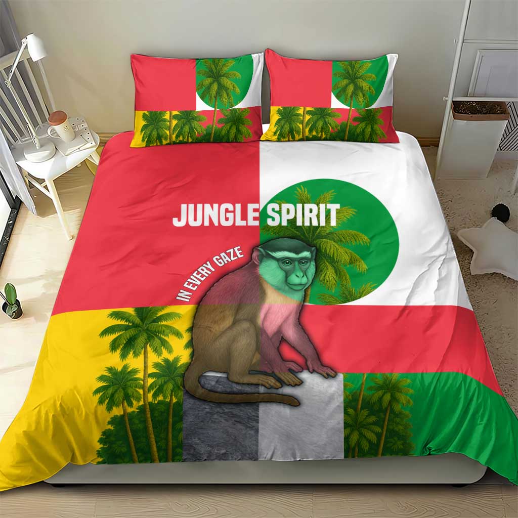 Jungle Spirit Monkey Bedding Set Sao Tome and Principe Tropical Flag Color - African Pride