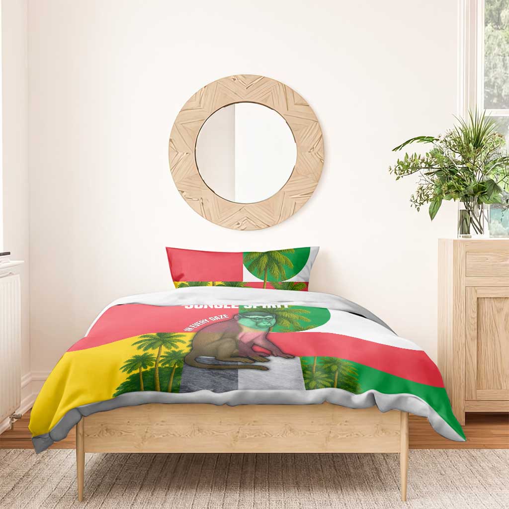 Jungle Spirit Monkey Bedding Set Sao Tome and Principe Tropical Flag Color - African Pride