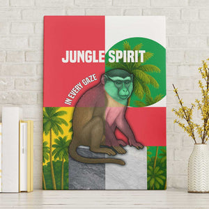 Jungle Spirit Monkey Canvas Wall Art Sao Tome and Principe Tropical Flag Color - African Pride