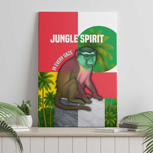Jungle Spirit Monkey Canvas Wall Art Sao Tome and Principe Tropical Flag Color - African Pride