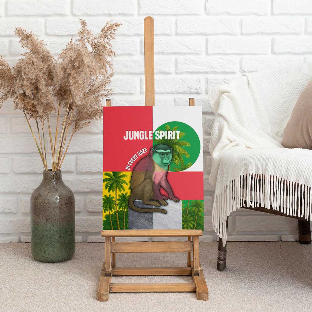 Jungle Spirit Monkey Canvas Wall Art Sao Tome and Principe Tropical Flag Color - African Pride