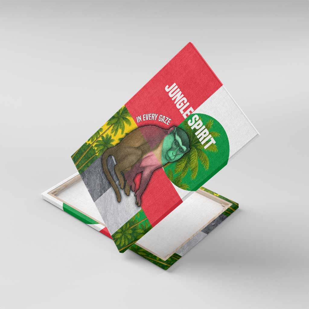 Jungle Spirit Monkey Canvas Wall Art Sao Tome and Principe Tropical Flag Color - African Pride