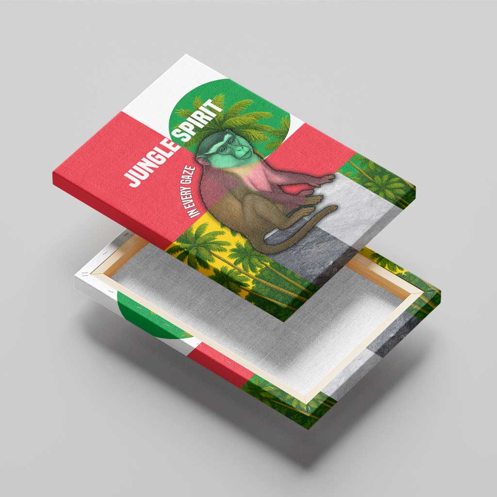 Jungle Spirit Monkey Canvas Wall Art Sao Tome and Principe Tropical Flag Color - African Pride