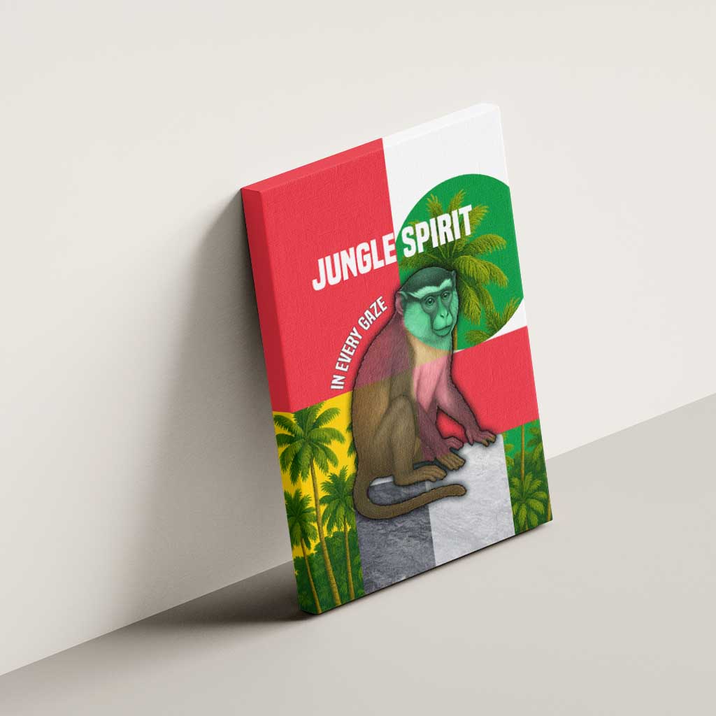 Jungle Spirit Monkey Canvas Wall Art Sao Tome and Principe Tropical Flag Color - African Pride